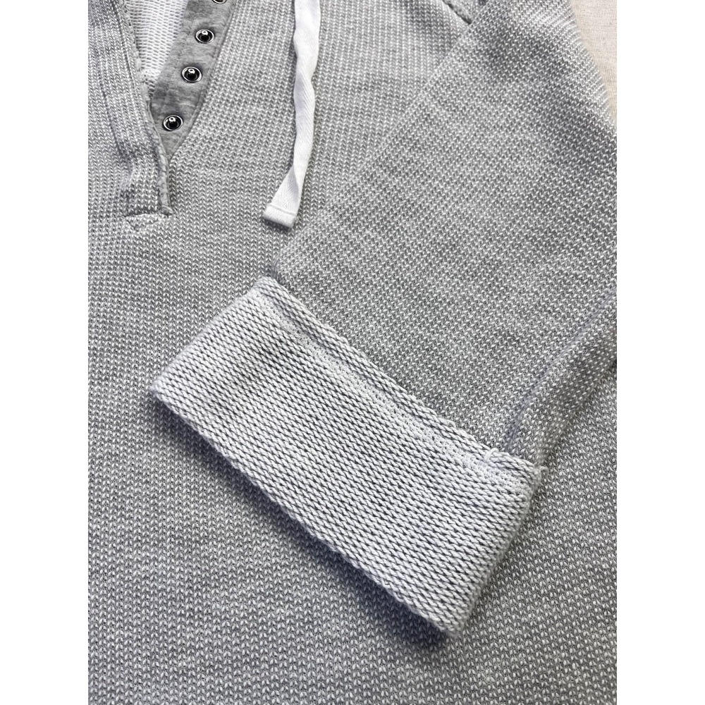 Soft Surroundings Just Beachy Hooded Henley Womens sz S Gray Pullover Top Spring - Picture 4 of 15